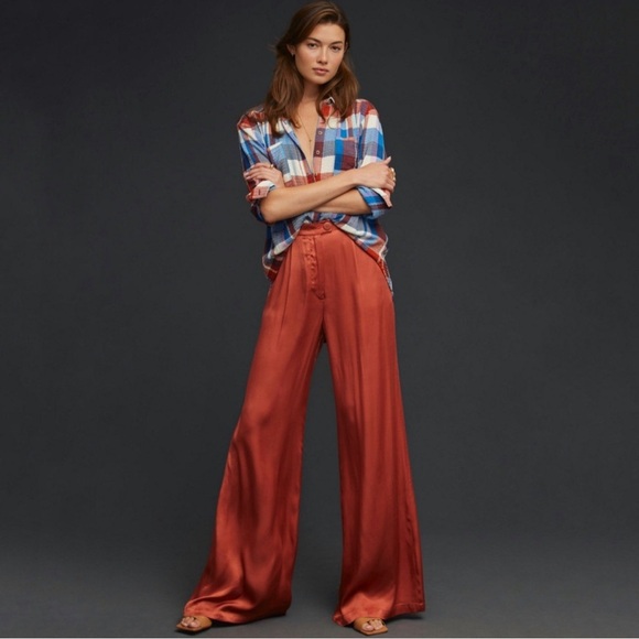 Anthropologie Pilcro Hadley Relaxed Buttondown Shirt Red White Blue Plaid 1X - Picture 3 of 16